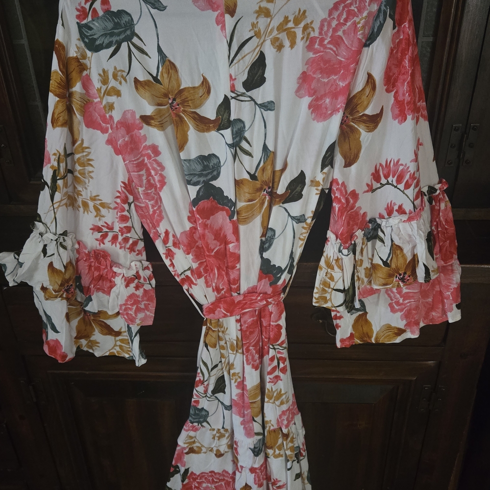 Petal & Pup Floral Mini Dress - Pink and Brown